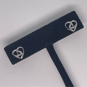 Celtic knot heart shaped stud earrings